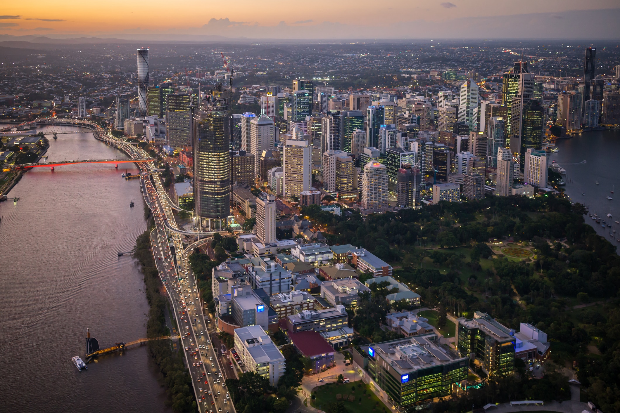 Nighttime Brisbane Aerials - MWL Lawyers